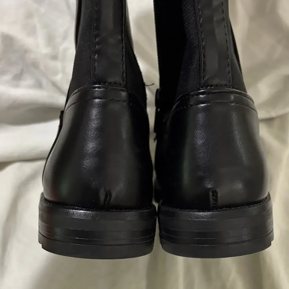 Steve Madden 2 Elegant Black Knee-High Boots full side zip worn once euc